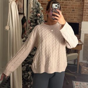 H&M Light Pink Cable Knit Sweater